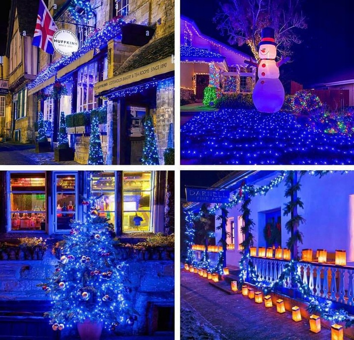 LAMPKI CHOINKOWE 1000 LED FLASH ZEWNĘTRZNE WEWNĘTRZNE ŚWIĘTA NIEBIESKIE