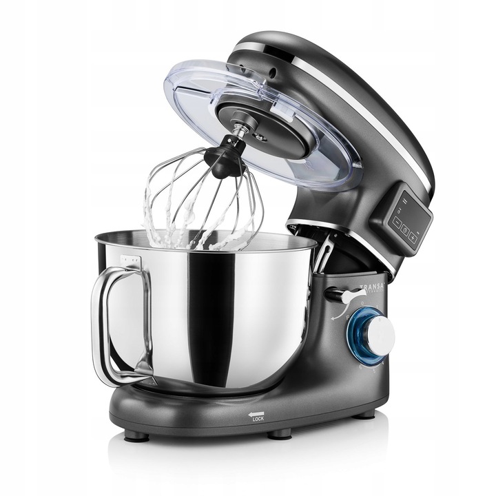 Robot planetarny z podgrzewaną misą Kuchenny Srebrny MISA 6L DUŻA MOC 3000W