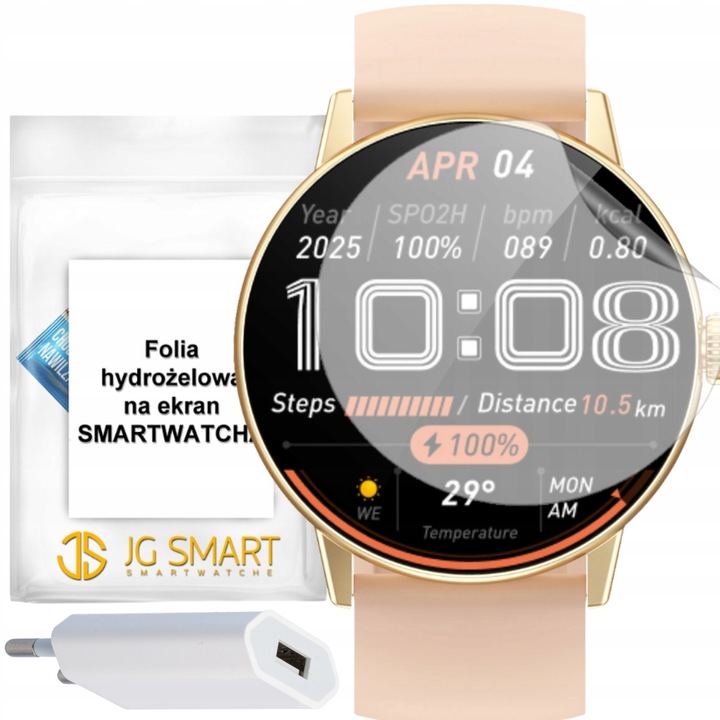 SMARTWATCH DAMSKI ZŁOTY ZEGAREK PL MENU ROZMOWY DYKATFON ZDJĘCIA TŁUMACZ AI