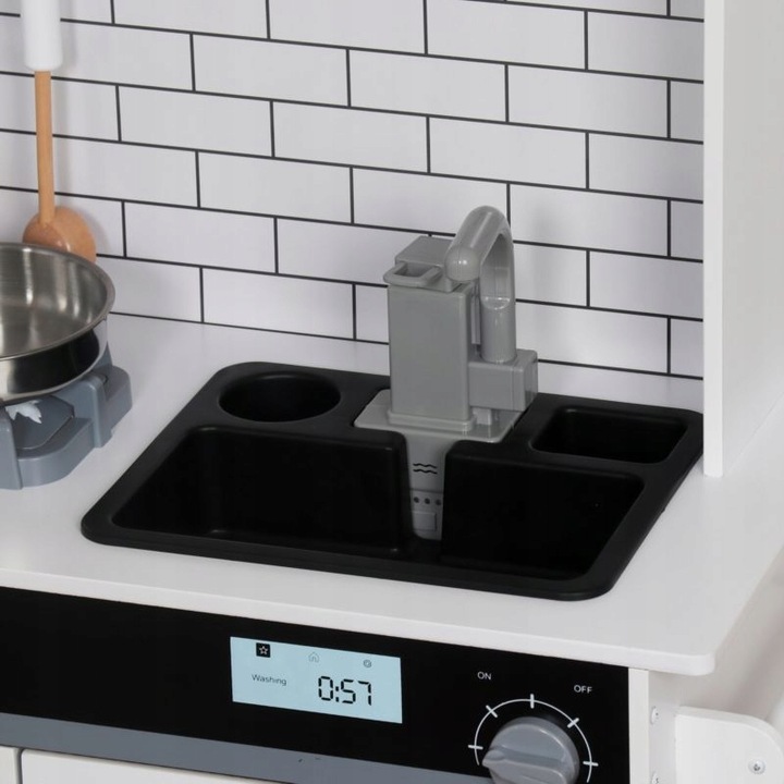 WIELKA DREWNIANA KUCHNIA DŹWIĘK ŚWIATŁO KRAN WODA DLA DZIECI WODA Z KRANU