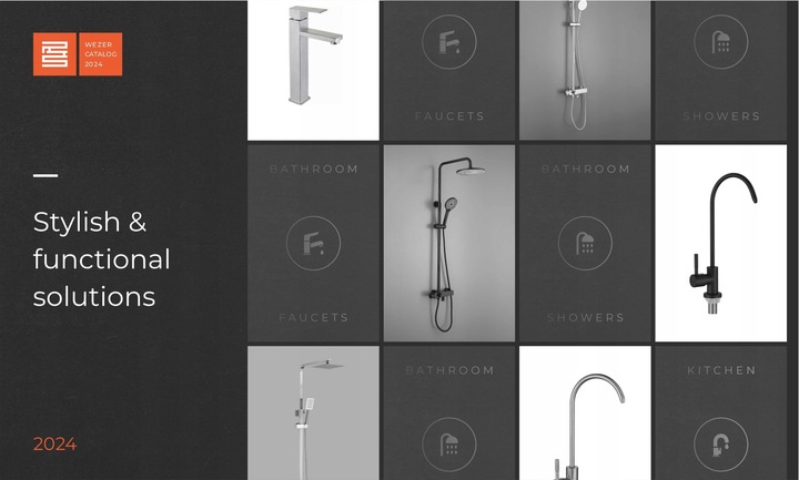 Bateria umywalkowa wysoka WEZER EKO11A-09-BLACK