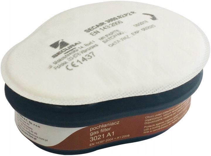 FILTROPOCHŁANIACZE 3041 A1 P2 FILTRY 2 szt SECURA aerozole farb i lakiery