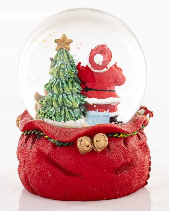 KULA ŚNIEŻNA Z MIKOŁAJEM I RENIFEREM 8,5x7x6,5CM