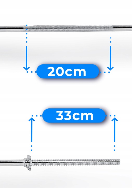 Gryf prosty 180cm śrubowany 30mm chromowany stalowy sztanga do obciążeń