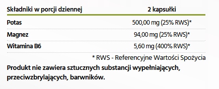 Potas + Magnez + B6 Active Pharmovit, suplement diety, 120 kapsułek