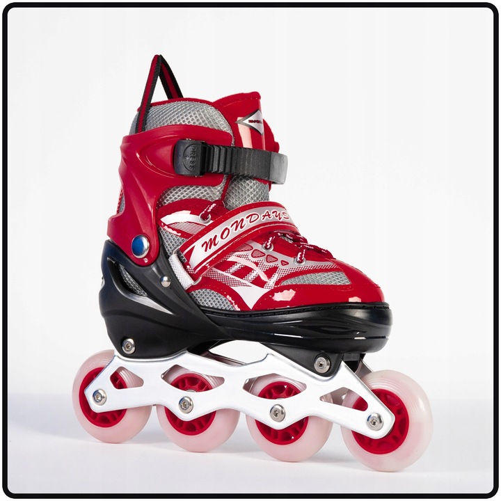 ROLKI REGULOWANE DLA DZIECI CHŁOPCA 30-33 CZARNO CZERWONE DZIECIĘCE