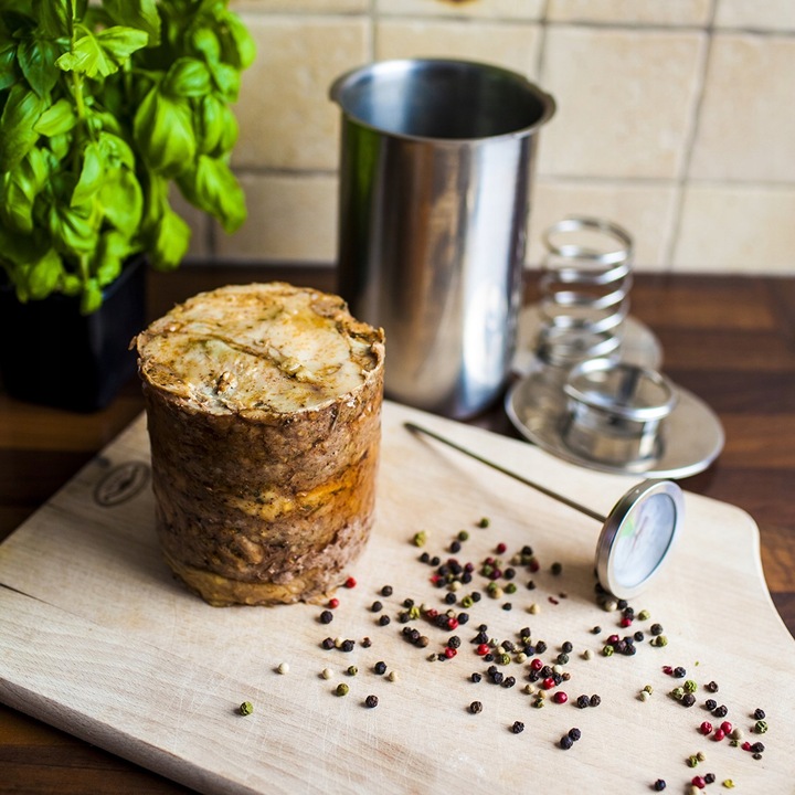 BROWIN SZYNKOWAR do WYROBU WĘDLIN na 1,5KG MIĘSA+TERMOMETR+WORECZKI ZESTAW