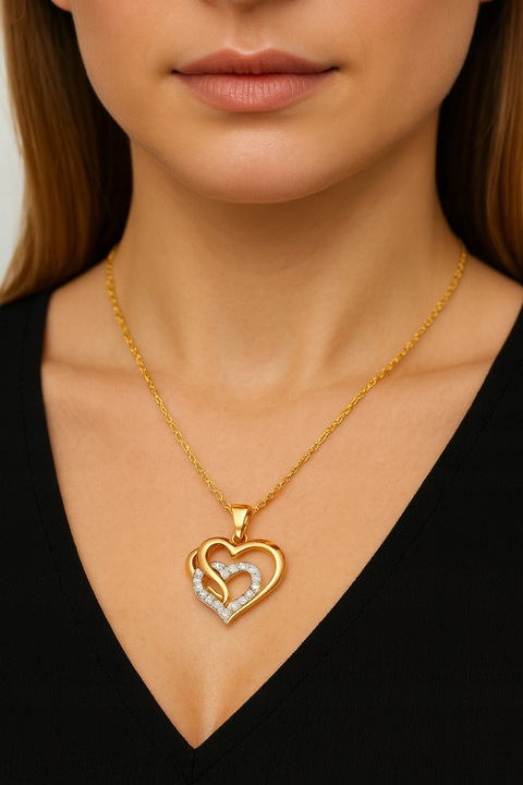 Złoty Łańcuszek 925 Serce Serduszko Naszyjnik Urodziny Prezent Grawer