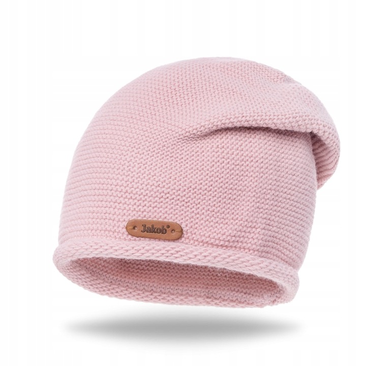 Modna Lekka Damska Czapka Krasnal J4 Pudrowy Róż dziana zimowa jesienna j4