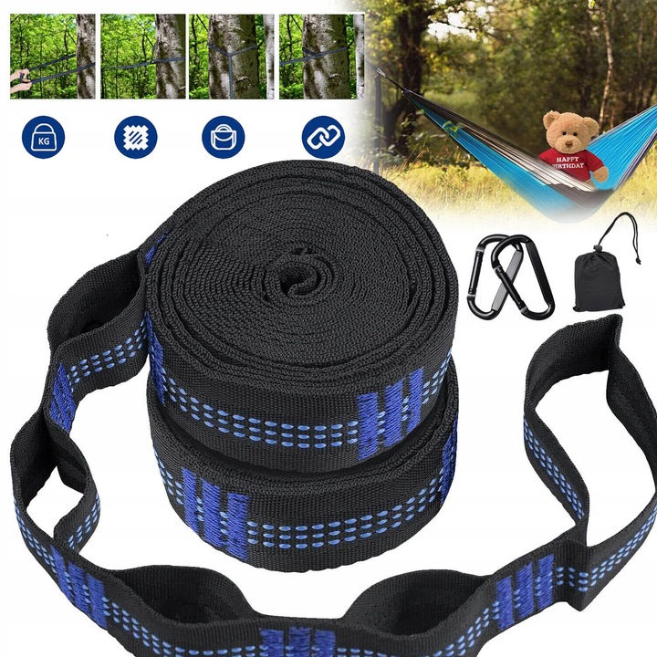 ZESTAW DO MOCOWANIA HAMAKA, SYSTEM ZAWIESZENIA, PASKÓW DO HAMAKA NA DRZEWIE