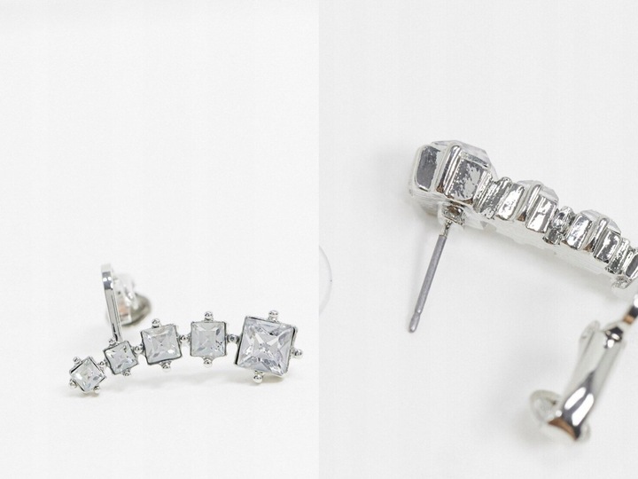 DESIGN Nausznica srebrna z kryształkami