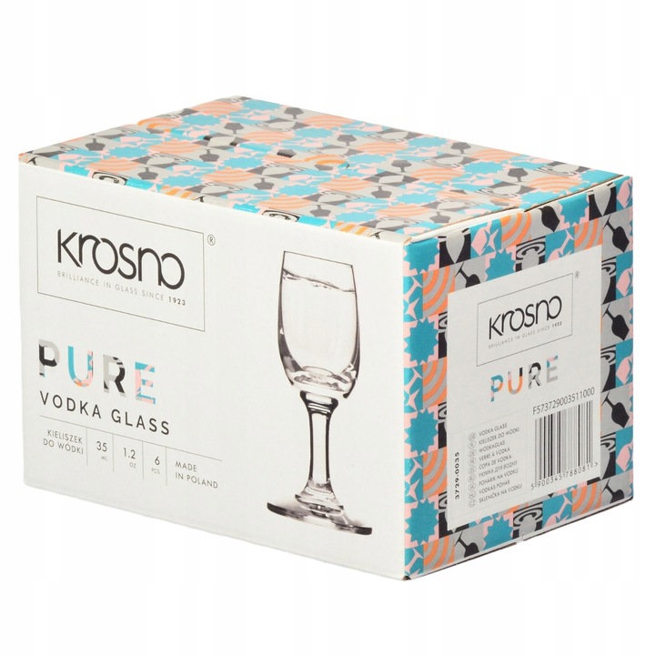 Kieliszki Pure KROSNO 6x 35ml do wódki likieru