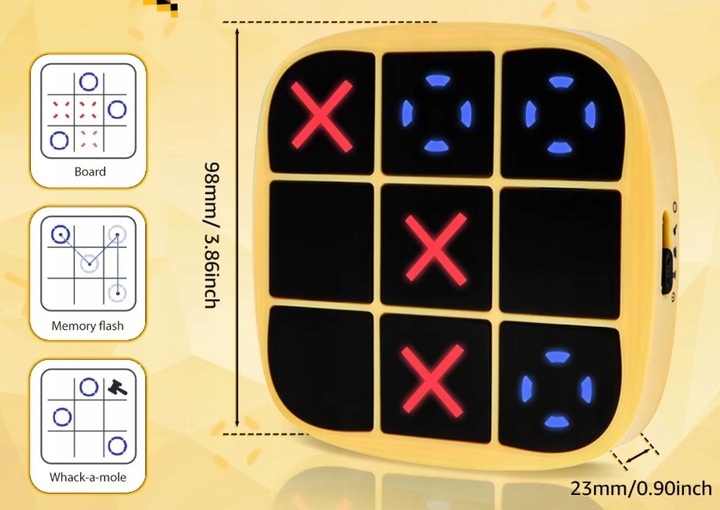 GRA KÓLKO I KRZYŻYK ELEKTRONICZNA 3 GRY LOGICZNE UMYSŁOWE ZRĘCZNOŚCIOWA GRA