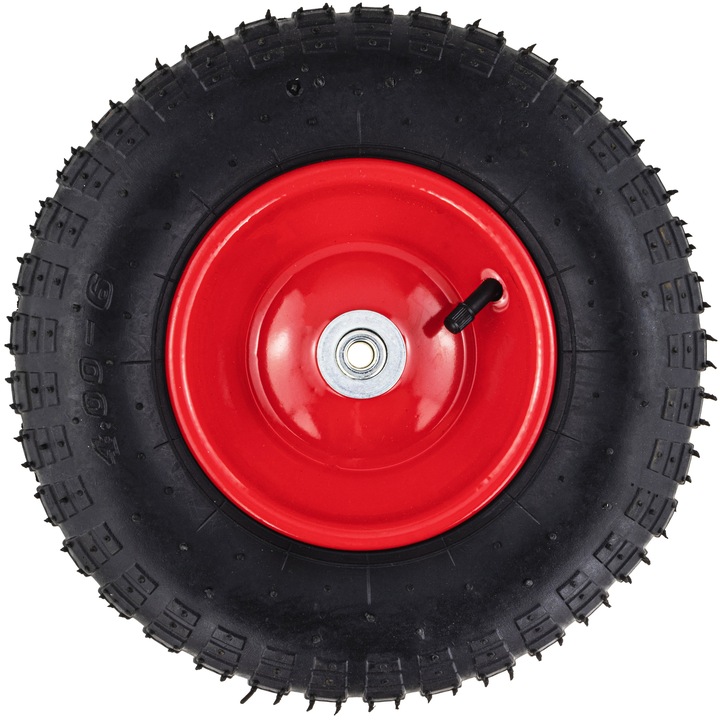 KOŁO KÓŁKO DO TACZKI WÓZKA Z OŚKĄ OSIĄ 400-6 WZMOCNIONE 4-PŁÓCIENNE DĘTKA