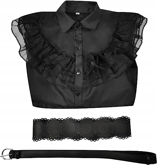 SUKIENKA WEDNESDAY ADDAMS TIULOWA PRZEBRANIE DLA DZIECI HALLOWEEN STRÓJ 120