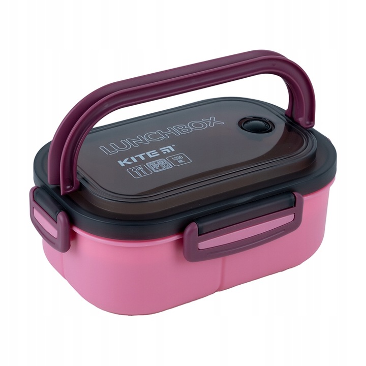 Lunchbox z przegrodkami sniadaniowka ze sztuccami uchwyt 1200ml KITE