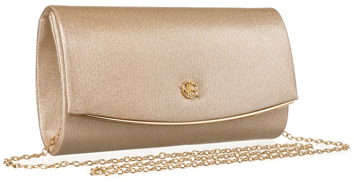 Torebka kopertówka damska złota wieczorowa elegancka na ramię Rovicky