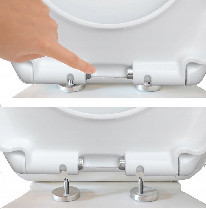 Deska sedesowa wolnoopadająca WC twardy duroplast uniwersalna wypinana kołk