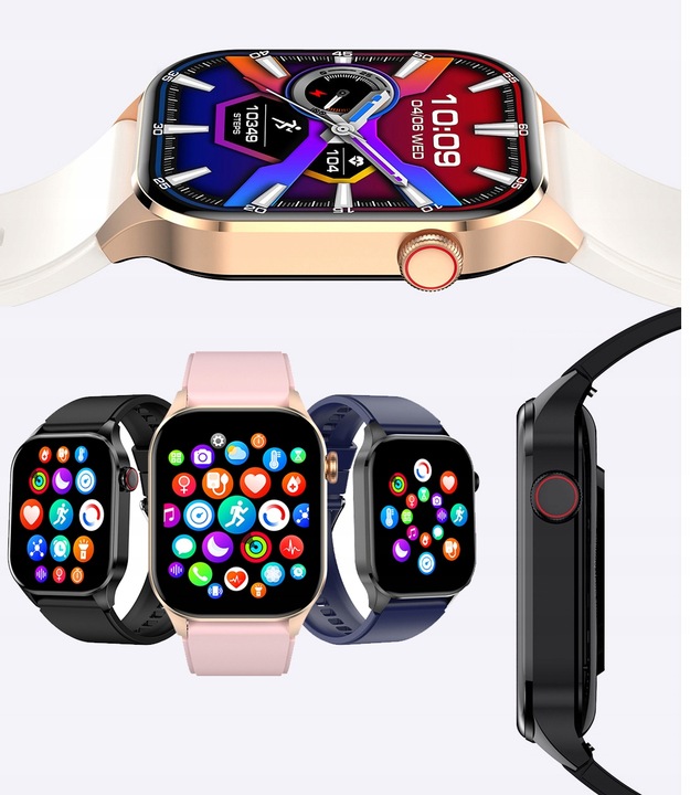 Zegarek Damski Smartwatch 380MAH ROZMOWY AMOLED Z Pomiar Cukru Ciśnienie