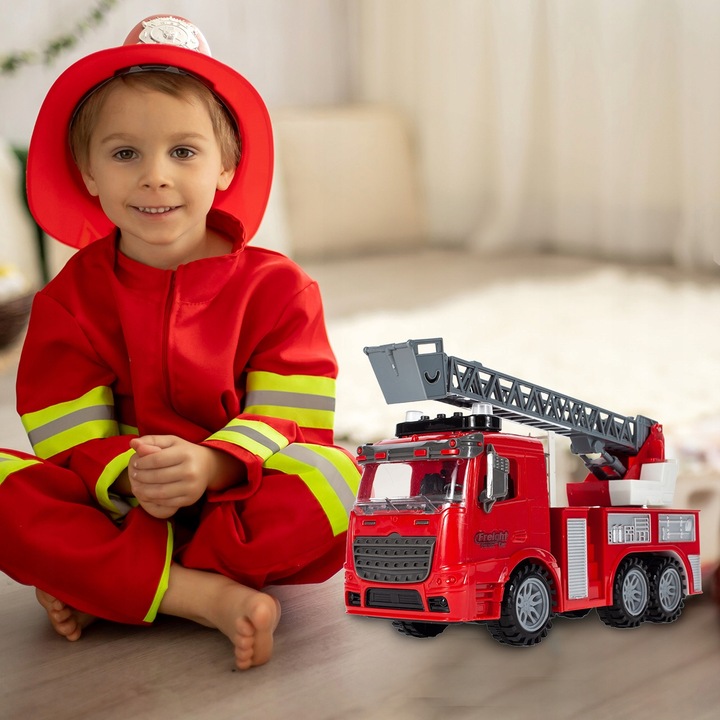 STRAŻ POŻARNA WÓZ STRAŻACKI Z DRABINĄ AUTO SAMOCHÓD INTERAKTYWNY DŹWIĘK