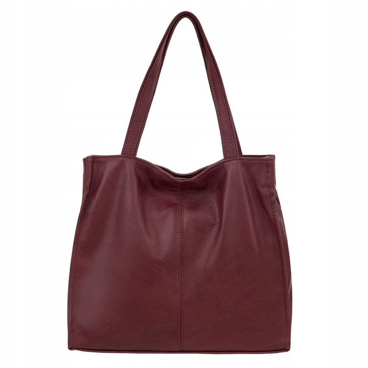 BORDOWA TOREBKA SKÓRA NATURALNA bordo SHOPPER MODNA TORBA A4 WOREK