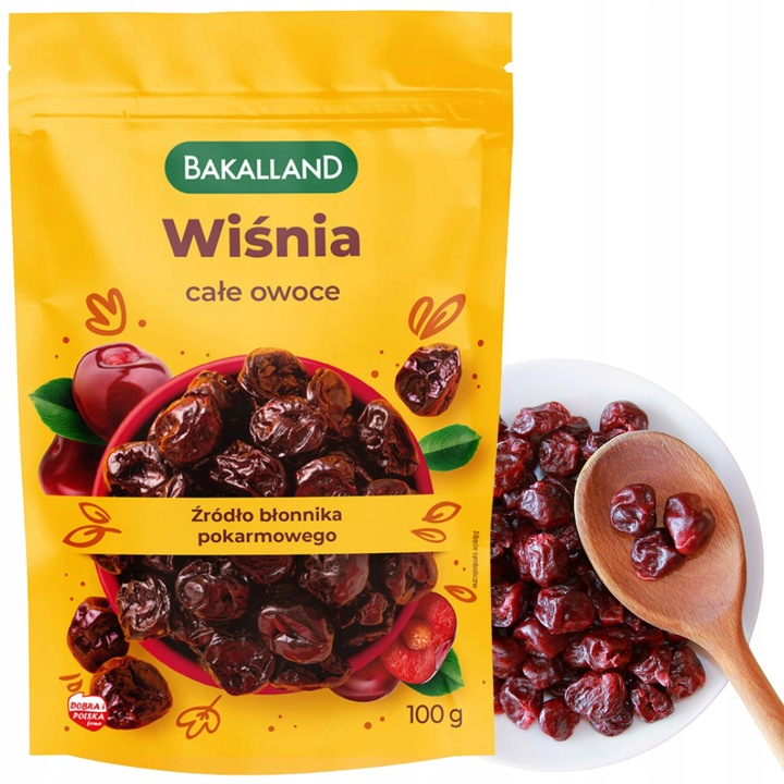 4x Wiśnie Suszone Soczyste Całe Owoce Wiśnia Suszona 100g Bakalland