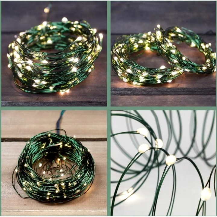 LAMPKI CHOINKOWE Świąteczne 1000 LED Ciepłe Białe 100m Drucik Szpula USB