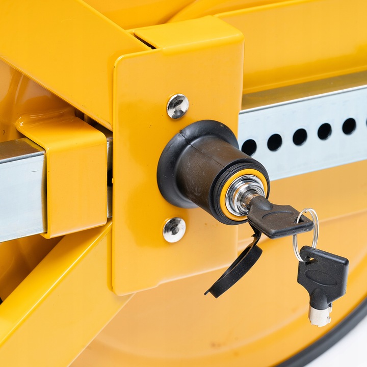 BLOKADA ANTYKRADZIEŻOWA ZABEZPIECZENIE KOŁA SAMOCHODU AUTA PRZYCZEPKI