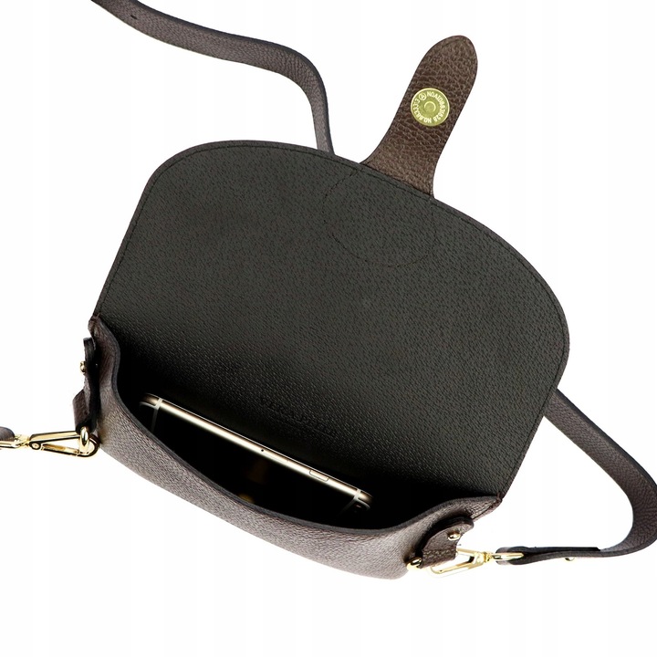 Torebka skórzana LUKA DOLLARO INSTAGRAMKA ciemny brąz