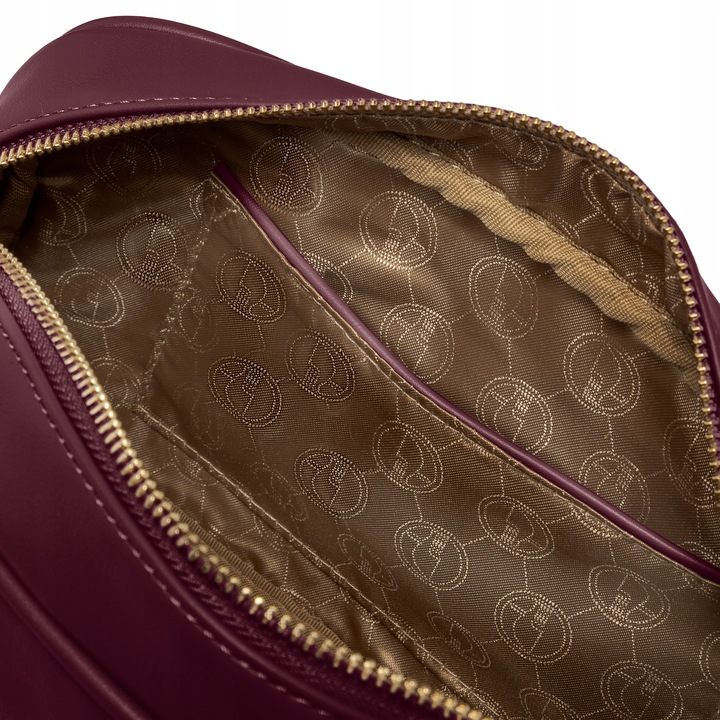 PUCCINI Torebka Damska Mała Kuferek Skóra Ekologiczna Bordowa BK2251019M-3B