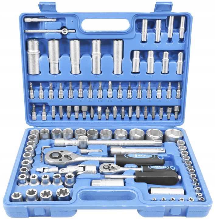 ZESTAW NARZĘDZI KLUCZY NASADOWYCH 108 KLUCZE NASADOWE 1/4" 1/2" BITY TORX