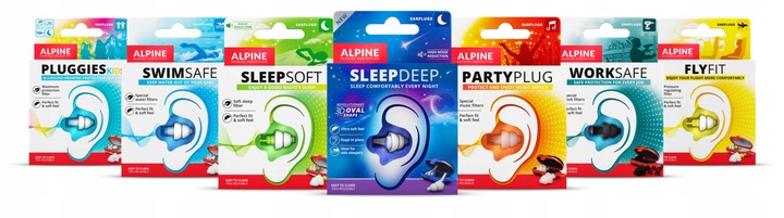 Zatyczki do uszu do pracy, hałas, tłumienie 23 dB, Alpine WorkSafe, czarne