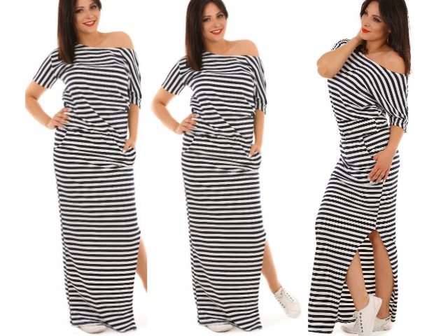 F370 maxi SUKIENKA rozcięcie WZORY