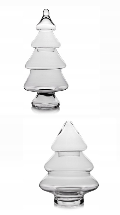 PROMOCJA !! ZESTAW 2szt CHOINEK SZKLANYCH H27 i H40 cm pojemnik na święta