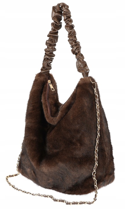 TOREBKA DAMSKA A4 NA RAMIĘ Z FUTERKA WŁOSKA MARKA XY2503 czekoladowa