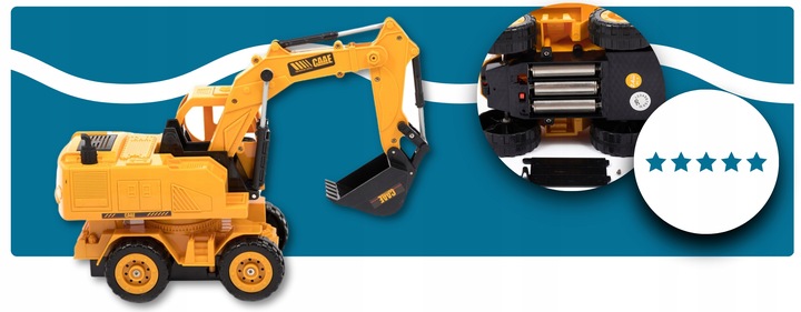 Zdalnie sterowana koparka dla dzieci jeżdżąca plac budowy PILOT Mocna RC