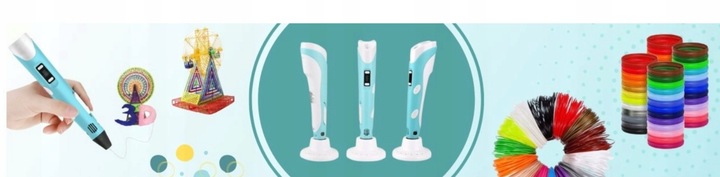 DŁUGOPIS 3D DLA DZIECI magiczny DRUKARKA 3D PEN RÓŻOWY + WKŁAD 9M