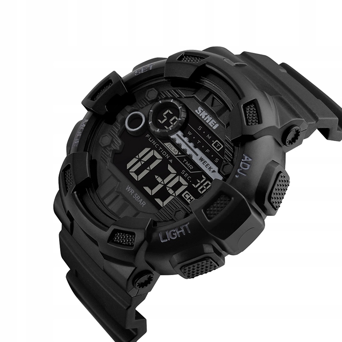 Zegarek męski SKMEI LED elektroniczny czarny wiele funkcji