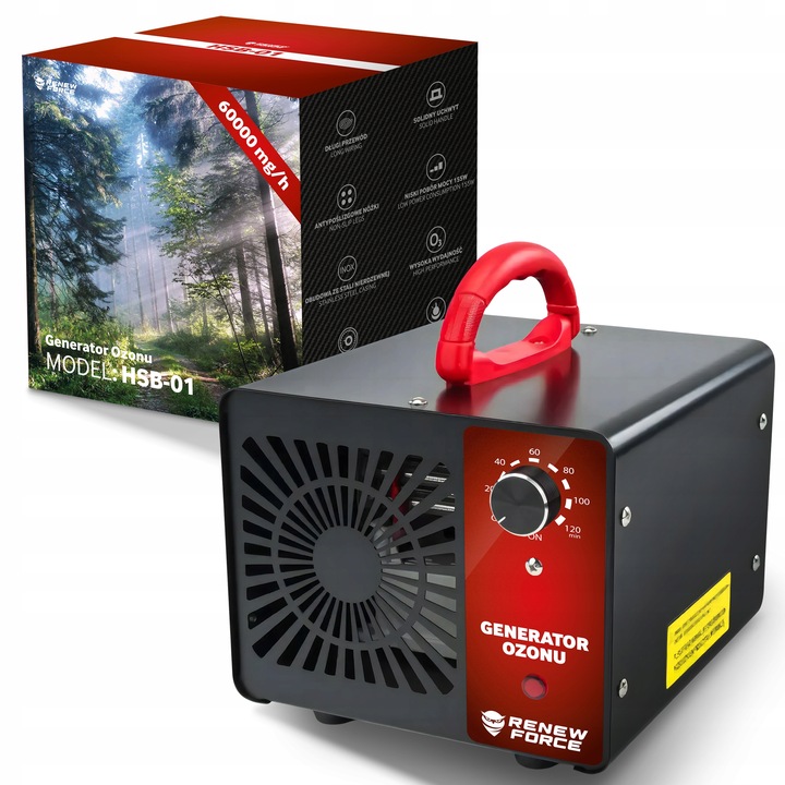 Ozonator do Samochodu Generator Ozonu Oczyszczacz do Powietrza 60 000 MG/H