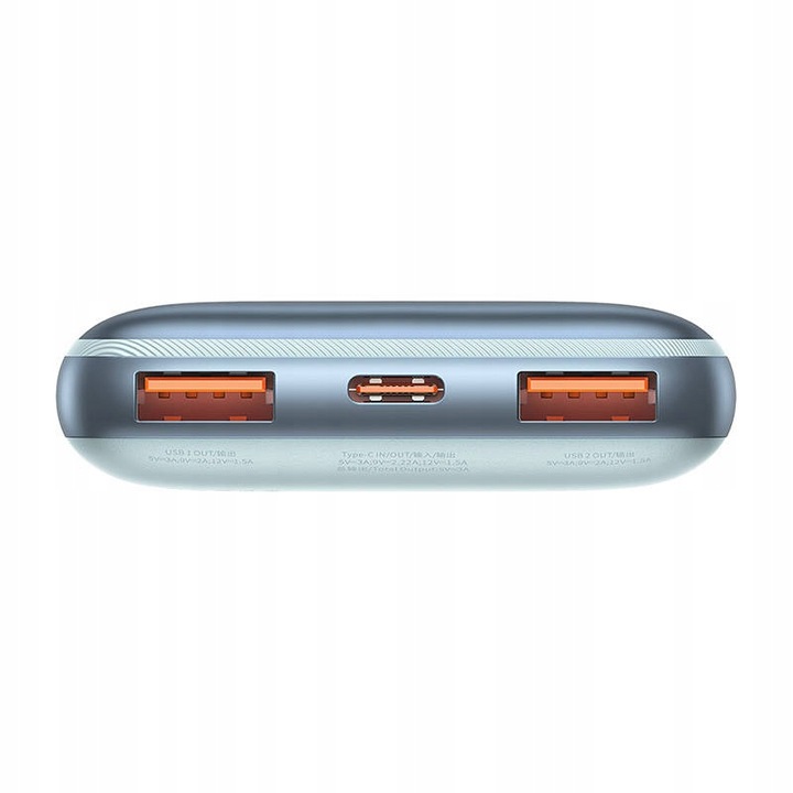 BASEUS POWER BANK PODRÓŻNY 10000 MAH 2X USB USB-C 20W QC 3.0 Z KABLEM USB