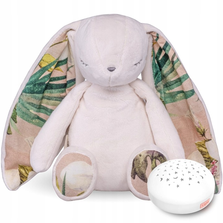 Szumiący pluszowy Miś Diddou z projektorem gwiazd - ecru