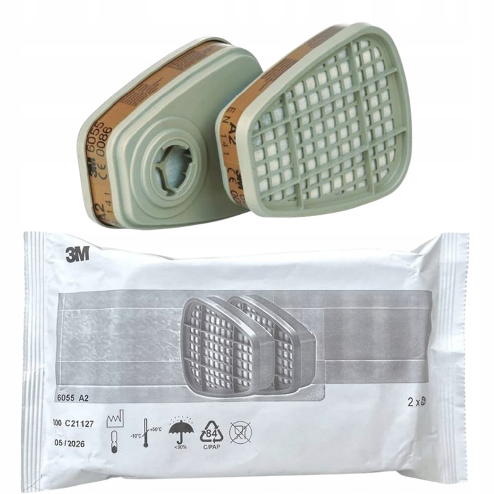 3M POCHŁANIACZ DO FARB I LAKIERÓW GAZOWY A2 3M 6055 1 KPL =2 SZT