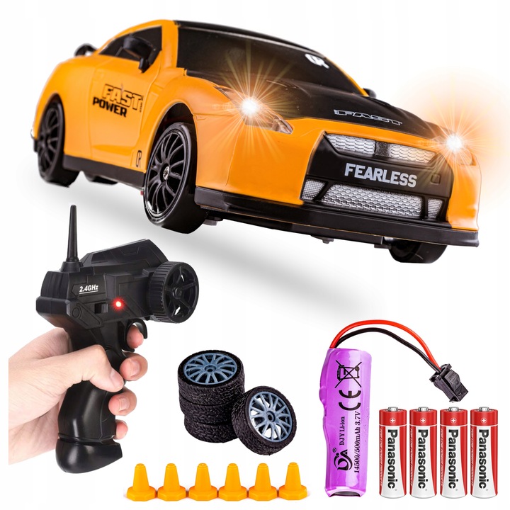 Samochód ZDALNIE STEROWANY RC 4x4 DRIFT Auto na Pilota do Driftu Pachołki