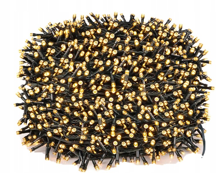 LAMPKI CHOINKOWE 1000 LED BIAŁE CIEPŁE na choinkę PROGRAMATOR