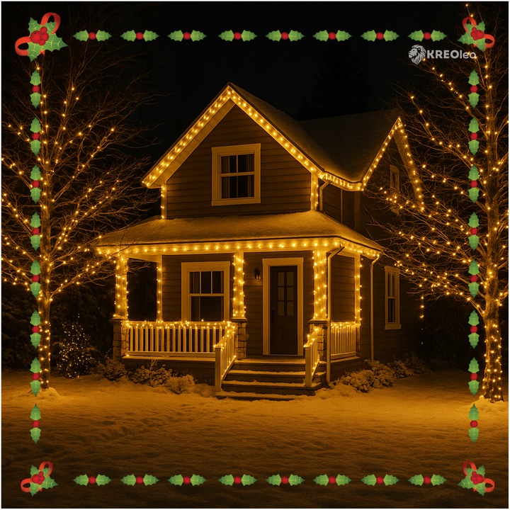 MOCNE LAMPKI CHOINKOWE 500 LED OŚWIETLENIE ŚWIĄTECZNE ZEW/WEW BIAŁY CIEPŁY