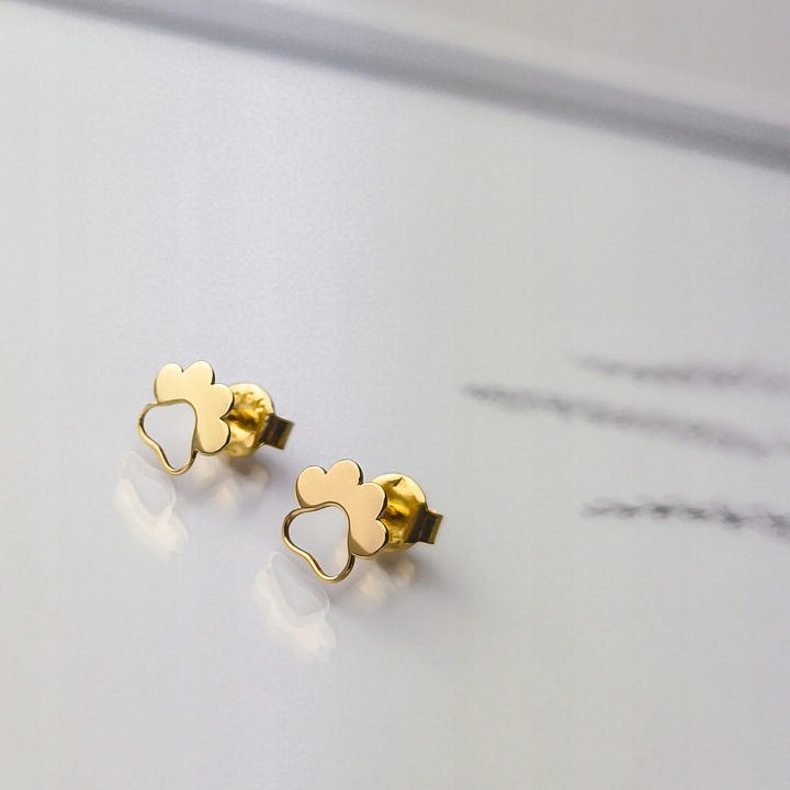 Złote kolczyki łapki - pr.585