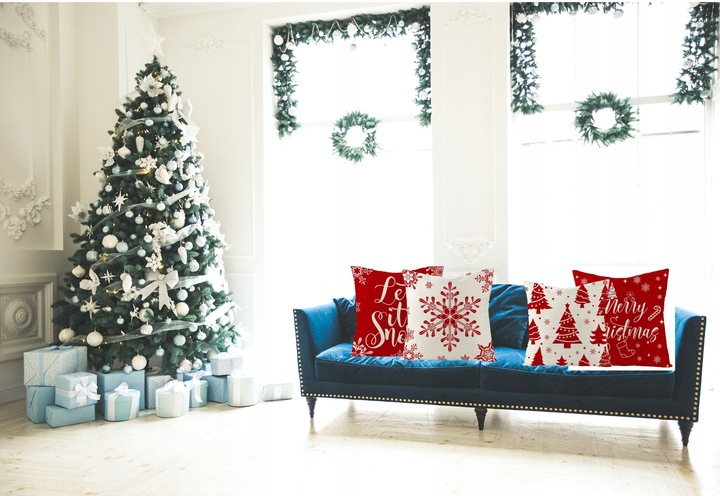 4x ZESTAW POSZEWKA NA PODUSZKĘ ŚWIĄTECZNA POSZEWKI ŚWIĄTECZNE Święta 45X45