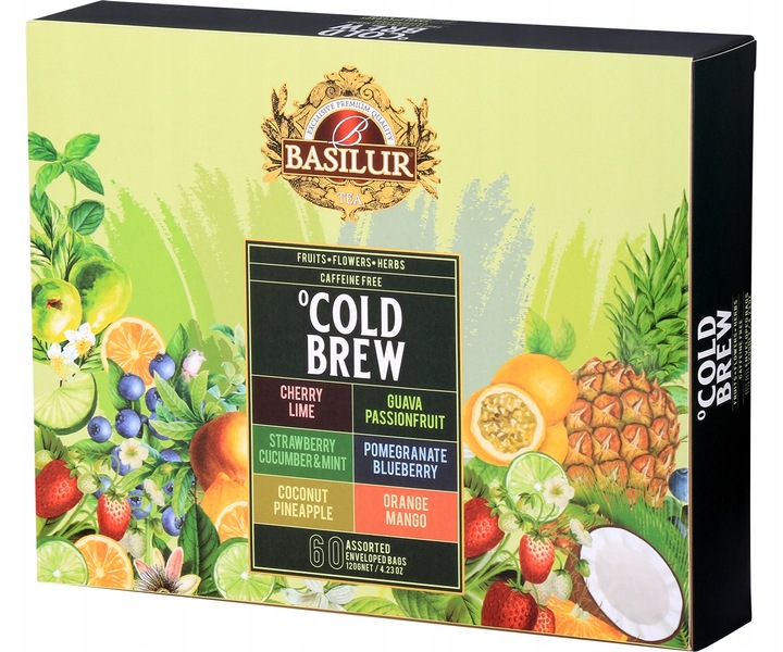 Basilur COLD BREW zestaw herbat bez kofeiny 6 SMAKÓW OWOCOWYCH - 60 KOPERT