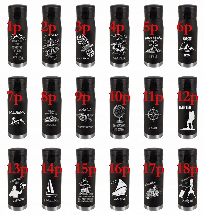 Kubek termiczny 600 ml TERMOS PREZENT szkoła biuro podróż auto TWÓJ GRAWER