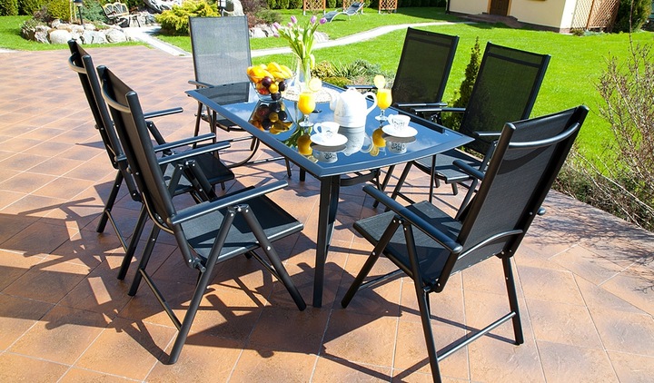 STÓŁ meble ogrodowe DUŻY 150x90 VERONA -CZARNY